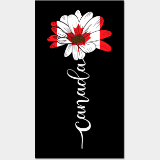 Vintage Canada Sunflower Flag Canada Lover Posters and Art